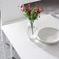 Simple White Kitchen Dining Table Sintered Stone Standard Dining Table with 4 Legs Base Clearhalo ' dining_table' 'Dining Tables & Seating' 'Dining Tables' 'Furniture' 'furniture_dining_table' 'Kitchen & Dining Furniture' 'kitchen&dining_furn' 'kitchen' 'kitchen_dining_table' 3901283