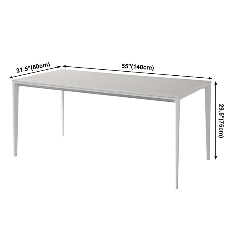 Simple White Kitchen Dining Table Sintered Stone Standard Dining Table with 4 Legs Base Clearhalo ' dining_table' 'Dining Tables & Seating' 'Dining Tables' 'Furniture' 'furniture_dining_table' 'Kitchen & Dining Furniture' 'kitchen&dining_furn' 'kitchen' 'kitchen_dining_table' 3901292