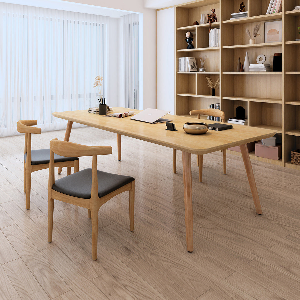 Simplicity Rectangle Dining Room Table Pine Solid Wood Table with 4 Legs Clearhalo ' dining_table' 'Dining Tables & Seating' 'Dining Tables' 'furn' 'furn_dining_table' 'Furniture' 'furniture_dining_table' 'Kitchen & Dining Furniture' 'kitchen&dining_furn' 'kitchen' 'kitchen_dining_table' 3901296