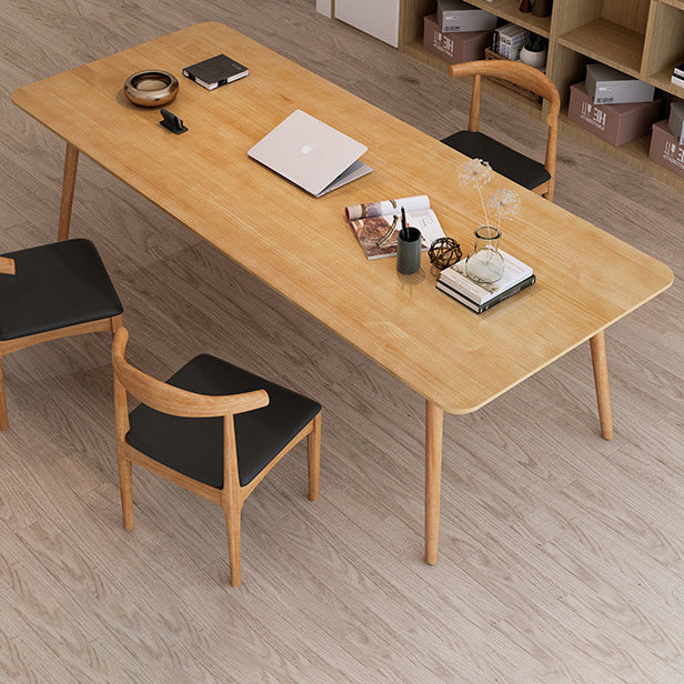 Simplicity Rectangle Dining Room Table Pine Solid Wood Table with 4 Legs Clearhalo ' dining_table' 'Dining Tables & Seating' 'Dining Tables' 'furn' 'furn_dining_table' 'Furniture' 'furniture_dining_table' 'Kitchen & Dining Furniture' 'kitchen&dining_furn' 'kitchen' 'kitchen_dining_table' 3901306