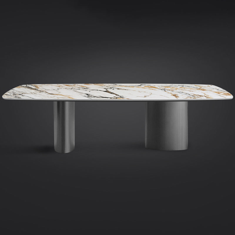 Metal Traditional Luxury Rectangular Dining Table Sintered Stone Table with Metal Legs Clearhalo ' dining_table' 'Dining Tables & Seating' 'Dining Tables' 'furn' 'furn_dining_table' 'Furniture' 'furniture_dining_table' 'Kitchen & Dining Furniture' 'kitchen&dining_furn' 'kitchen' 'kitchen_dining_table' 3901315