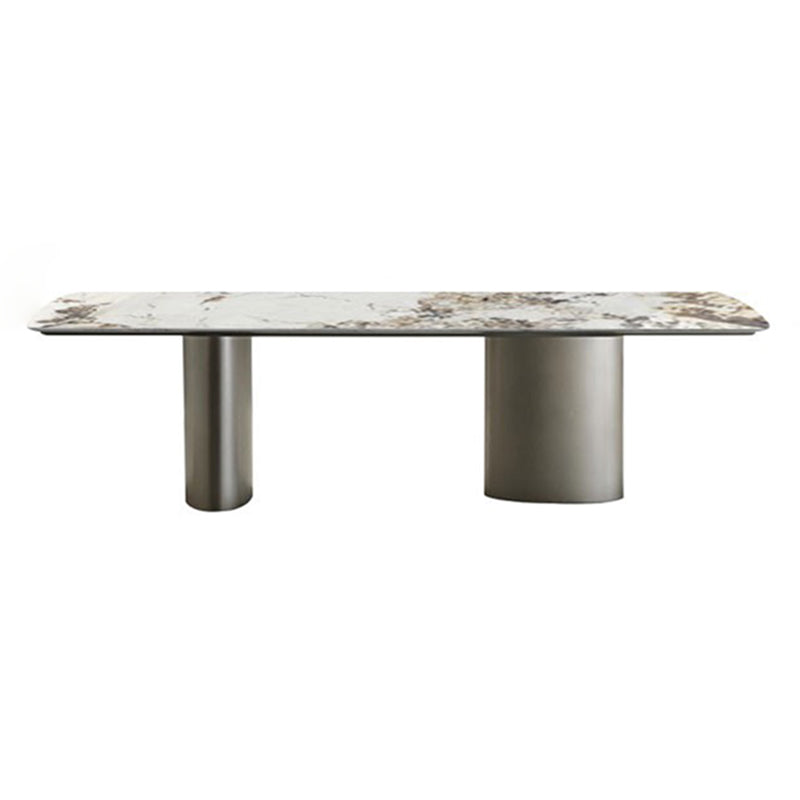 Metal Traditional Luxury Rectangular Dining Table Sintered Stone Table with Metal Legs Without Chairs Clearhalo ' dining_table' 'Dining Tables & Seating' 'Dining Tables' 'furn' 'furn_dining_table' 'Furniture' 'furniture_dining_table' 'Kitchen & Dining Furniture' 'kitchen&dining_furn' 'kitchen' 'kitchen_dining_table' 3901317