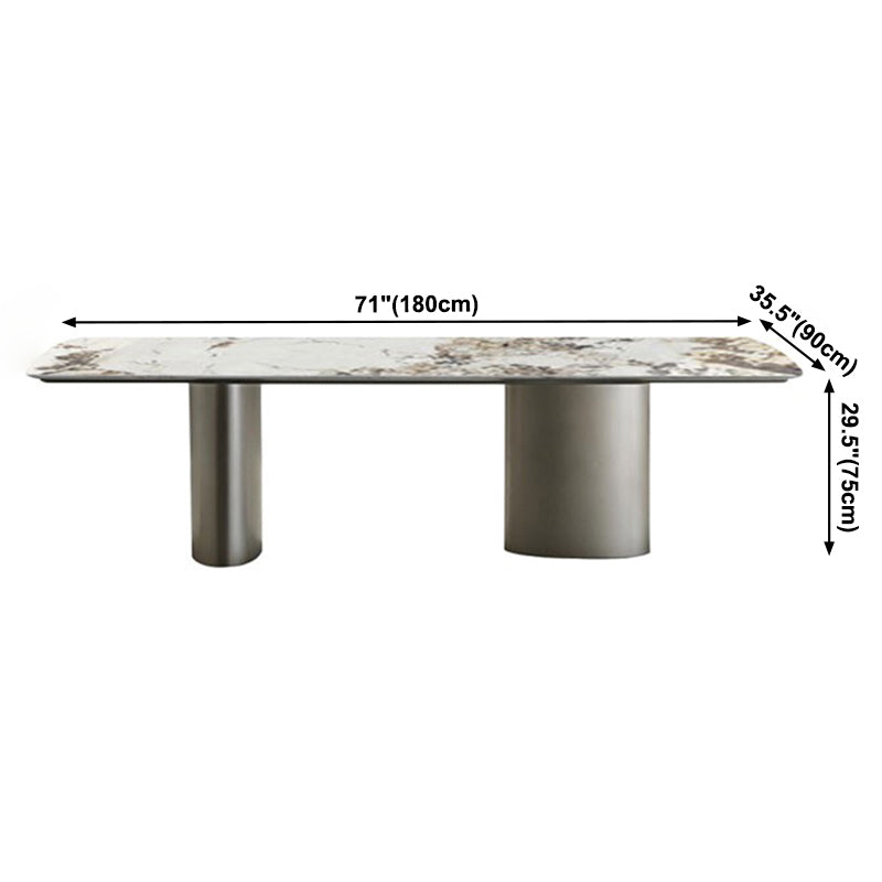 Metal Traditional Luxury Rectangular Dining Table Sintered Stone Table with Metal Legs Clearhalo ' dining_table' 'Dining Tables & Seating' 'Dining Tables' 'furn' 'furn_dining_table' 'Furniture' 'furniture_dining_table' 'Kitchen & Dining Furniture' 'kitchen&dining_furn' 'kitchen' 'kitchen_dining_table' 3901323