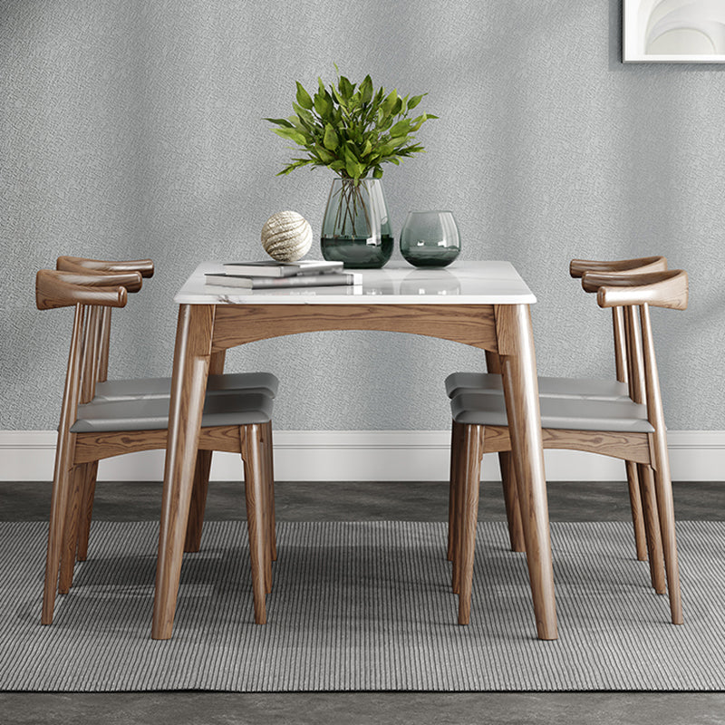 Simplicity Style Sintered Stone Dining Table Ash Wood Base Rectangle Table for Home Clearhalo ' dining_table' 'Dining Tables & Seating' 'Dining Tables' 'furn' 'furn_dining_table' 'Furniture' 'furniture_dining_table' 'Kitchen & Dining Furniture' 'kitchen&dining_furn' 'kitchen' 'kitchen_dining_table' 3901356