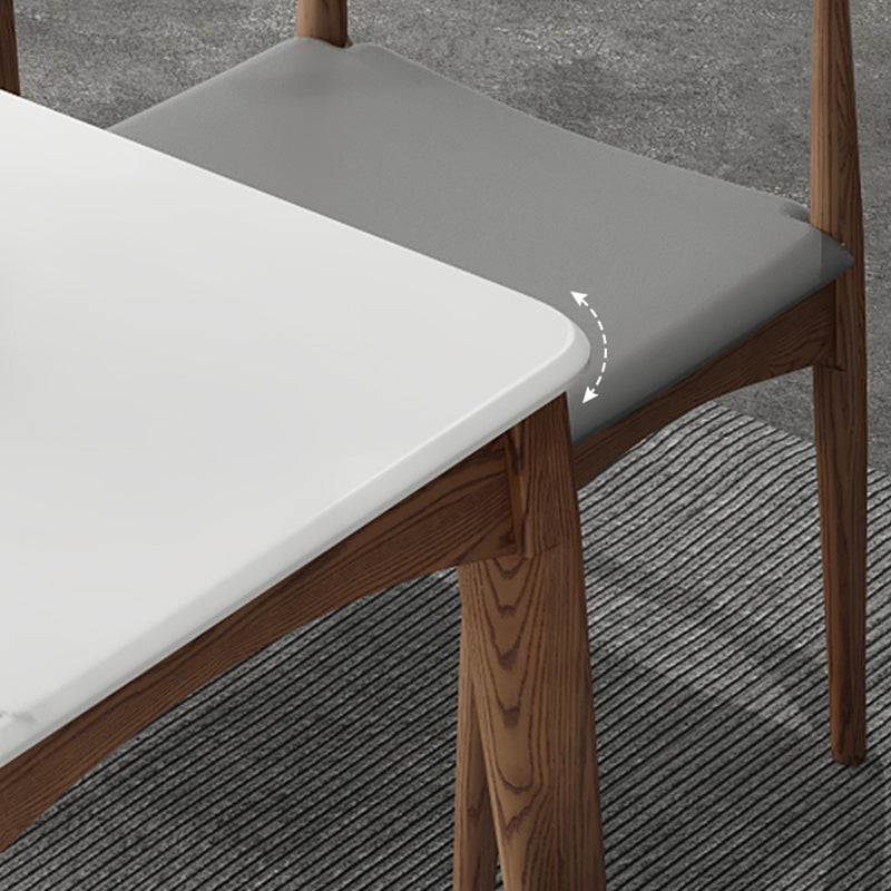 Simplicity Style Sintered Stone Dining Table Ash Wood Base Rectangle Table for Home Clearhalo ' dining_table' 'Dining Tables & Seating' 'Dining Tables' 'furn' 'furn_dining_table' 'Furniture' 'furniture_dining_table' 'Kitchen & Dining Furniture' 'kitchen&dining_furn' 'kitchen' 'kitchen_dining_table' 3901362