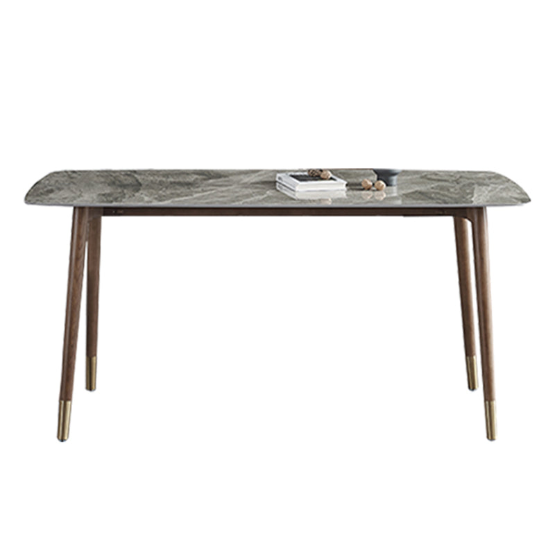 Glam Sintered Stone Standard Dining Table Gray Rectangle Shape Dining Table for Kitchen Without Chairs Clearhalo ' dining_table' 'Dining Tables & Seating' 'Dining Tables' 'furn' 'furn_dining_table' 'Furniture' 'furniture_dining_table' 'Kitchen & Dining Furniture' 'kitchen&dining_furn' 'kitchen' 'kitchen_dining_table' 3901377