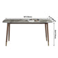 Glam Sintered Stone Standard Dining Table Gray Rectangle Shape Dining Table for Kitchen Clearhalo ' dining_table' 'Dining Tables & Seating' 'Dining Tables' 'furn' 'furn_dining_table' 'Furniture' 'furniture_dining_table' 'Kitchen & Dining Furniture' 'kitchen&dining_furn' 'kitchen' 'kitchen_dining_table' 3901385