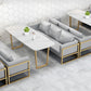 Traditional Luxury Dining Table Sintered Stone Table with Metal Double Pedestal Clearhalo ' dining_table' 'Dining Tables & Seating' 'Dining Tables' 'furn' 'furn_dining_table' 'Furniture' 'furniture_dining_table' 'Kitchen & Dining Furniture' 'kitchen&dining_furn' 'kitchen' 'kitchen_dining_table' 3901388