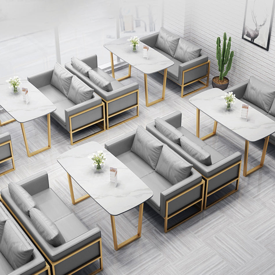 Traditional Luxury Dining Table Sintered Stone Table with Metal Double Pedestal Clearhalo ' dining_table' 'Dining Tables & Seating' 'Dining Tables' 'furn' 'furn_dining_table' 'Furniture' 'furniture_dining_table' 'Kitchen & Dining Furniture' 'kitchen&dining_furn' 'kitchen' 'kitchen_dining_table' 3901390