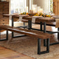 Metal Industrial Rectangular Dining Table Solid Wood Table with Trestle Clearhalo ' dining_table' 'Dining Tables & Seating' 'Dining Tables' 'furn' 'furn_dining_table' 'Furniture' 'furniture_dining_table' 'Kitchen & Dining Furniture' 'kitchen&dining_furn' 'kitchen' 'kitchen_dining_table' 3901409