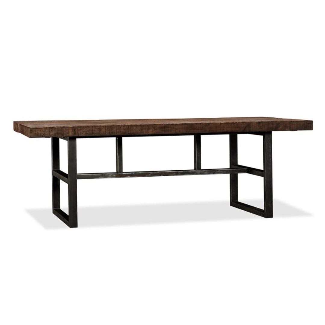 Metal Industrial Rectangular Dining Table Solid Wood Table with Trestle Without Chairs Clearhalo ' dining_table' 'Dining Tables & Seating' 'Dining Tables' 'furn' 'furn_dining_table' 'Furniture' 'furniture_dining_table' 'Kitchen & Dining Furniture' 'kitchen&dining_furn' 'kitchen' 'kitchen_dining_table' 3901413