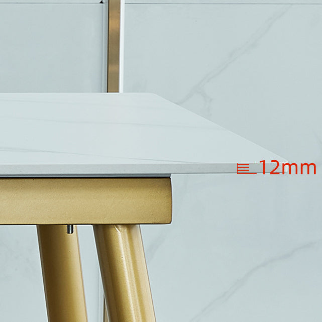 Luxury Style Sintered Stone Dining Table 4 Legs Base Rectangle Table for Home Clearhalo ' dining_table' 'Dining Tables & Seating' 'Dining Tables' 'furn' 'furn_dining_table' 'Furniture' 'furniture_dining_table' 'Kitchen & Dining Furniture' 'kitchen&dining_furn' 'kitchen' 'kitchen_dining_table' 3901427