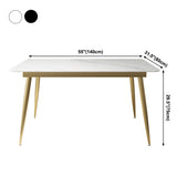 Luxury Style Sintered Stone Dining Table 4 Legs Base Rectangle Table for Home Clearhalo ' dining_table' 'Dining Tables & Seating' 'Dining Tables' 'furn' 'furn_dining_table' 'Furniture' 'furniture_dining_table' 'Kitchen & Dining Furniture' 'kitchen&dining_furn' 'kitchen' 'kitchen_dining_table' 3901436