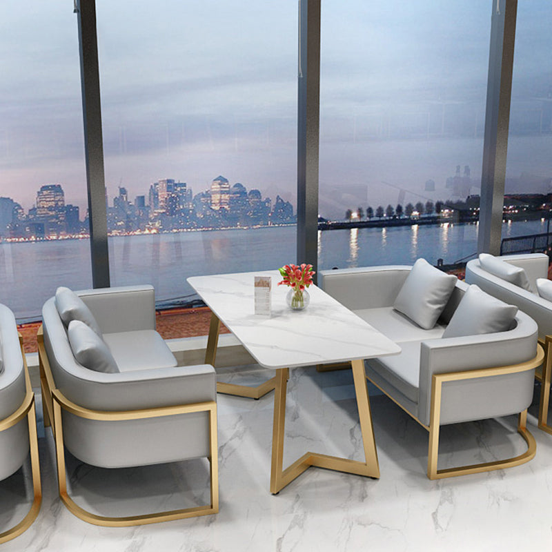 Traditional Luxury Style Dining Table White Sintered Stone Table for Dining Room Clearhalo ' dining_table' 'Dining Tables & Seating' 'Dining Tables' 'furn' 'furn_dining_table' 'Furniture' 'furniture_dining_table' 'Kitchen & Dining Furniture' 'kitchen&dining_furn' 'kitchen' 'kitchen_dining_table' 3901457