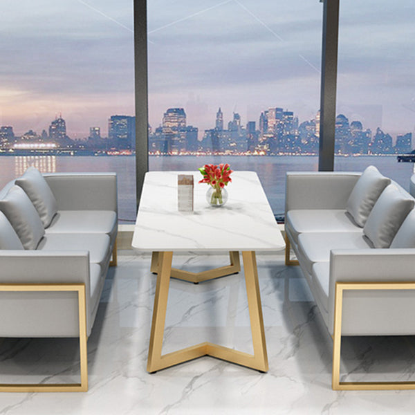 Traditional Luxury Style Dining Table White Sintered Stone Table for Dining Room Clearhalo ' dining_table' 'Dining Tables & Seating' 'Dining Tables' 'furn' 'furn_dining_table' 'Furniture' 'furniture_dining_table' 'Kitchen & Dining Furniture' 'kitchen&dining_furn' 'kitchen' 'kitchen_dining_table' 3901464