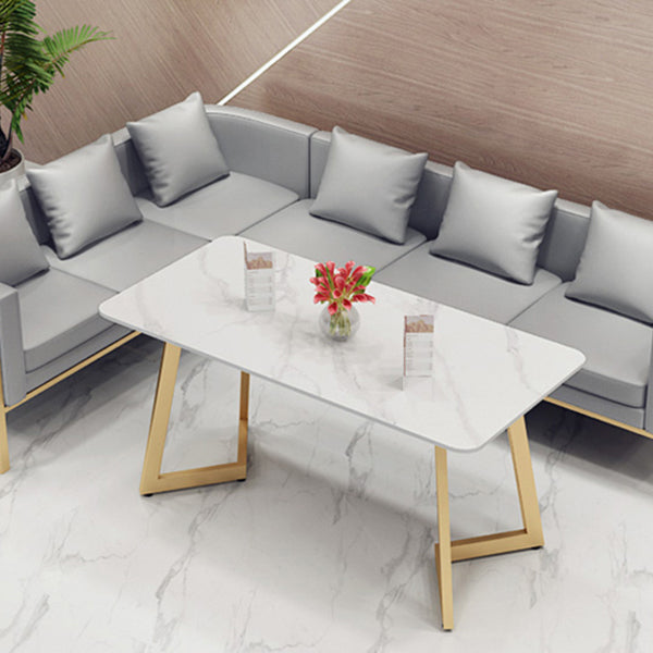 Traditional Luxury Style Dining Table White Sintered Stone Table for Dining Room Clearhalo ' dining_table' 'Dining Tables & Seating' 'Dining Tables' 'furn' 'furn_dining_table' 'Furniture' 'furniture_dining_table' 'Kitchen & Dining Furniture' 'kitchen&dining_furn' 'kitchen' 'kitchen_dining_table' 3901466