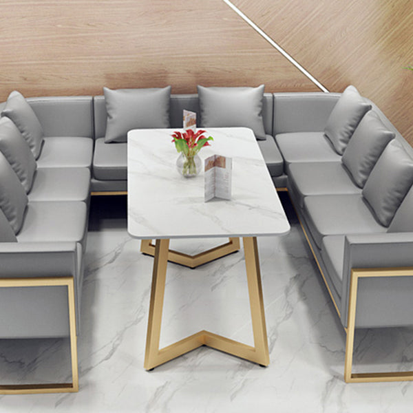 Traditional Luxury Style Dining Table White Sintered Stone Table for Dining Room Clearhalo ' dining_table' 'Dining Tables & Seating' 'Dining Tables' 'furn' 'furn_dining_table' 'Furniture' 'furniture_dining_table' 'Kitchen & Dining Furniture' 'kitchen&dining_furn' 'kitchen' 'kitchen_dining_table' 3901467