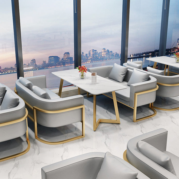 Traditional Luxury Style Dining Table White Sintered Stone Table for Dining Room Clearhalo ' dining_table' 'Dining Tables & Seating' 'Dining Tables' 'furn' 'furn_dining_table' 'Furniture' 'furniture_dining_table' 'Kitchen & Dining Furniture' 'kitchen&dining_furn' 'kitchen' 'kitchen_dining_table' 3901470