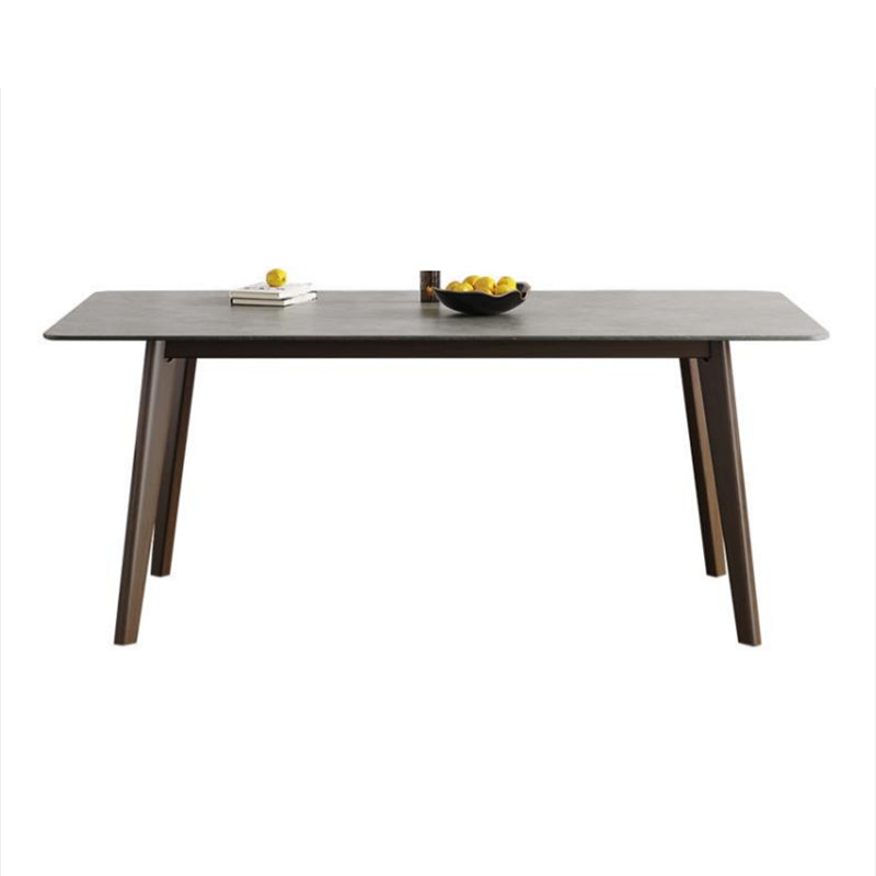 Solid Wood Contemporary Rectangular Dining Table Sintered Stone Top Table with 4 Legs Without Chairs Clearhalo ' dining_table' 'Dining Tables & Seating' 'Dining Tables' 'furn' 'furn_dining_table' 'Furniture' 'furniture_dining_table' 'Kitchen & Dining Furniture' 'kitchen&dining_furn' 'kitchen' 'kitchen_dining_table' 3901523