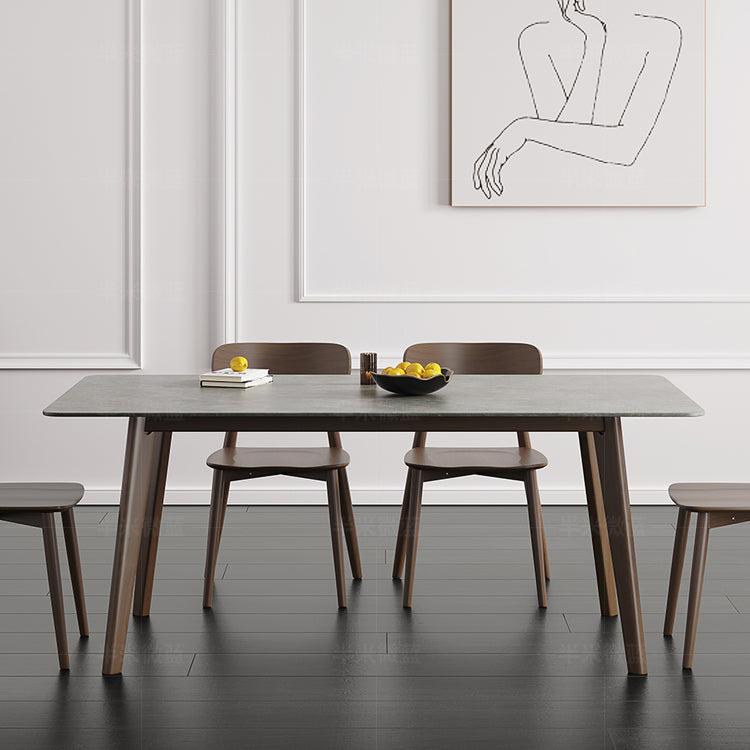 Solid Wood Contemporary Rectangular Dining Table Sintered Stone Top Table with 4 Legs Clearhalo ' dining_table' 'Dining Tables & Seating' 'Dining Tables' 'furn' 'furn_dining_table' 'Furniture' 'furniture_dining_table' 'Kitchen & Dining Furniture' 'kitchen&dining_furn' 'kitchen' 'kitchen_dining_table' 3901524
