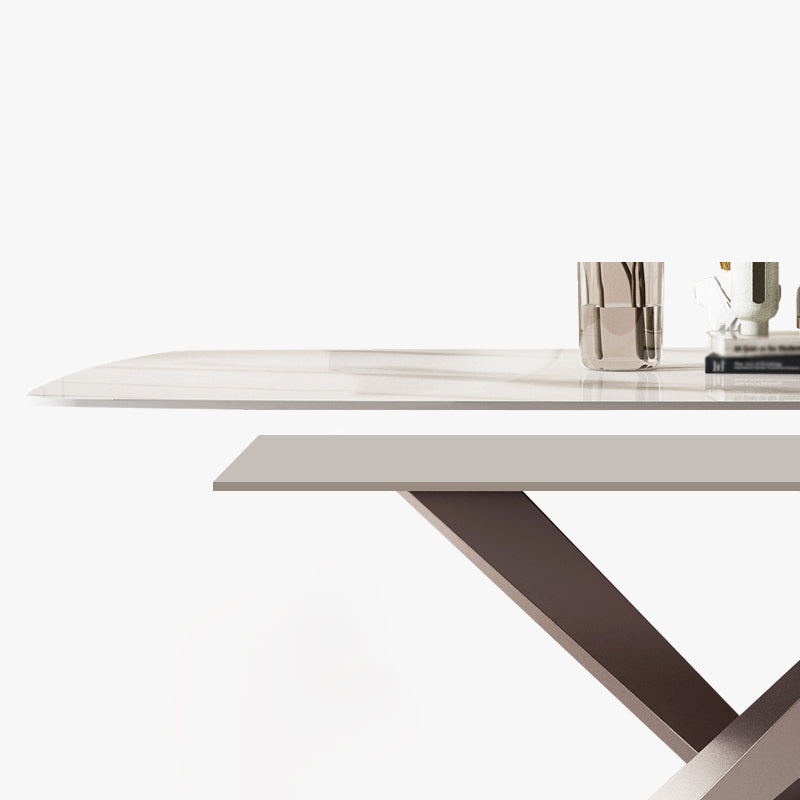 Glam Sintered Stone Kitchen Dining Table White Kitchen Dining Table with Pedestal Base Clearhalo ' dining_table' 'Dining Tables & Seating' 'Dining Tables' 'furn' 'furn_dining_table' 'Furniture' 'furniture_dining_table' 'Kitchen & Dining Furniture' 'kitchen&dining_furn' 'kitchen' 'kitchen_dining_table' 3901534