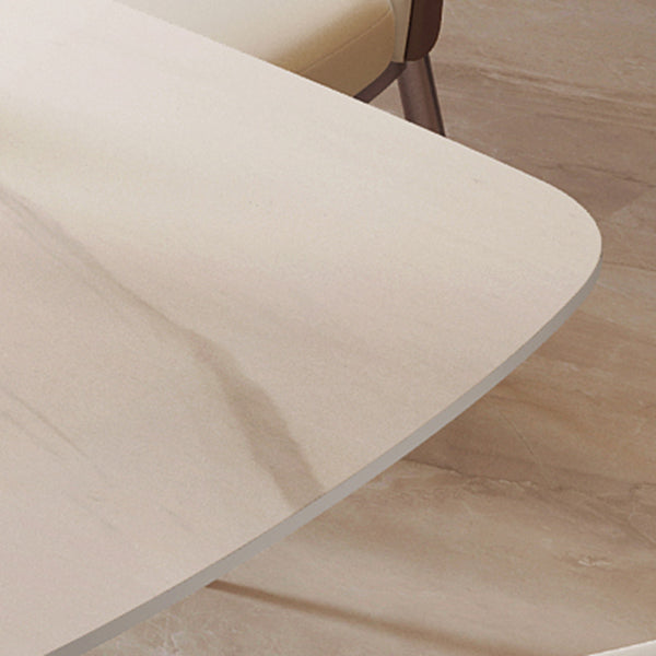 Glam Sintered Stone Kitchen Dining Table White Kitchen Dining Table with Pedestal Base Clearhalo ' dining_table' 'Dining Tables & Seating' 'Dining Tables' 'furn' 'furn_dining_table' 'Furniture' 'furniture_dining_table' 'Kitchen & Dining Furniture' 'kitchen&dining_furn' 'kitchen' 'kitchen_dining_table' 3901536