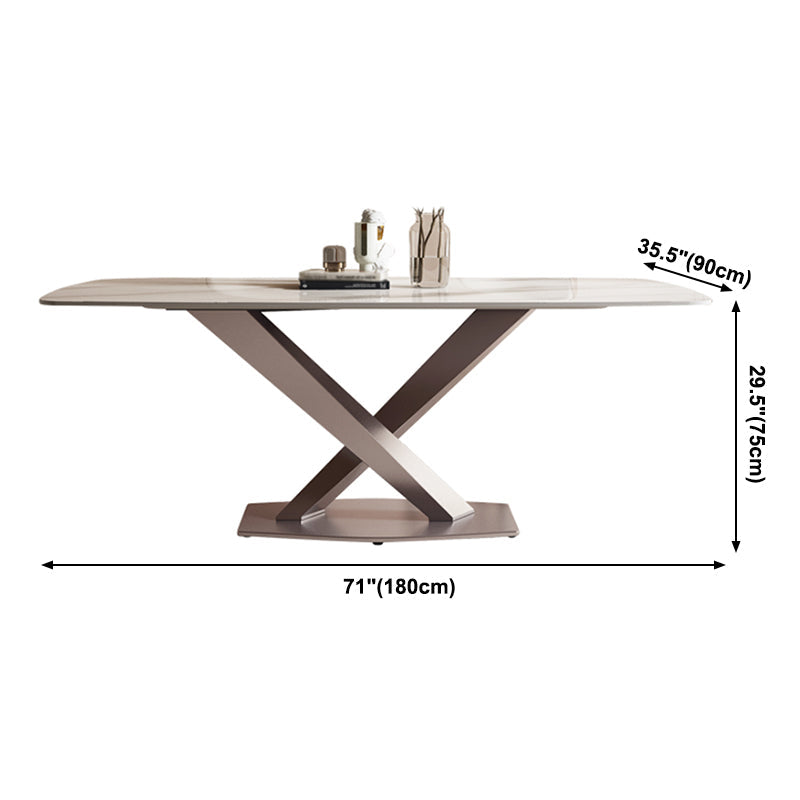 Glam Sintered Stone Kitchen Dining Table White Kitchen Dining Table with Pedestal Base Clearhalo ' dining_table' 'Dining Tables & Seating' 'Dining Tables' 'furn' 'furn_dining_table' 'Furniture' 'furniture_dining_table' 'Kitchen & Dining Furniture' 'kitchen&dining_furn' 'kitchen' 'kitchen_dining_table' 3901541