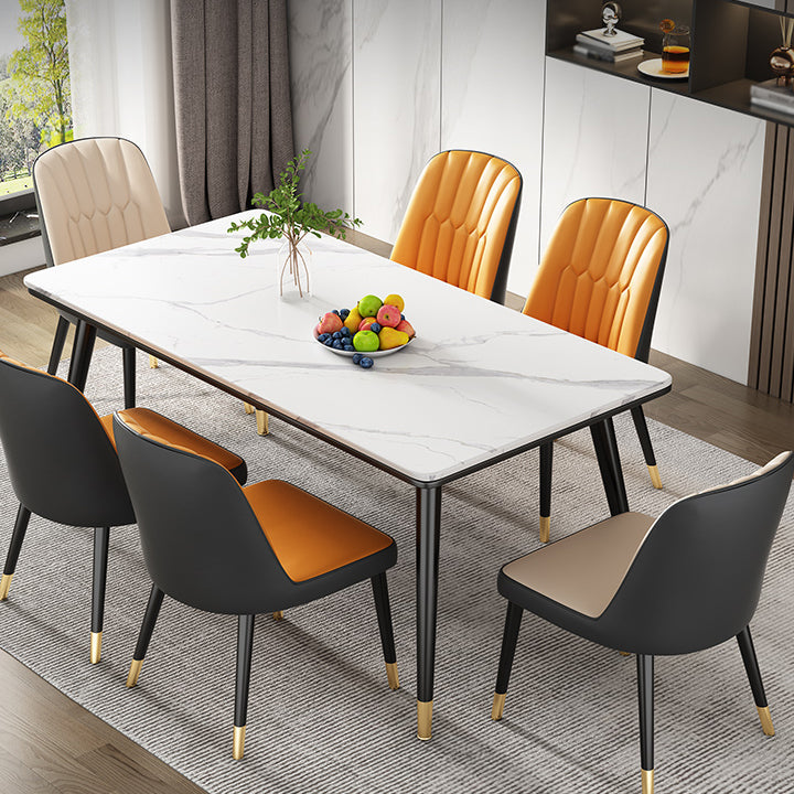 Rectangle Sintered Stone Dining Table Simplicity 4 Legs Table for Dining Room Clearhalo ' dining_table' 'Dining Tables & Seating' 'Dining Tables' 'furn' 'furn_dining_table' 'Furniture' 'furniture_dining_table' 'Kitchen & Dining Furniture' 'kitchen&dining_furn' 'kitchen' 'kitchen_dining_table' 3901542