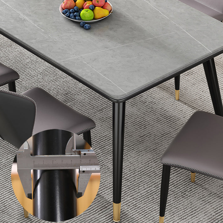 Rectangle Sintered Stone Dining Table Simplicity 4 Legs Table for Dining Room Clearhalo ' dining_table' 'Dining Tables & Seating' 'Dining Tables' 'furn' 'furn_dining_table' 'Furniture' 'furniture_dining_table' 'Kitchen & Dining Furniture' 'kitchen&dining_furn' 'kitchen' 'kitchen_dining_table' 3901549