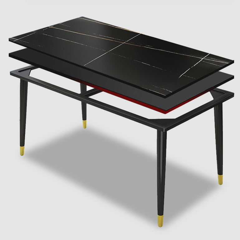 Rectangle Sintered Stone Dining Table Simplicity 4 Legs Table for Dining Room Clearhalo ' dining_table' 'Dining Tables & Seating' 'Dining Tables' 'furn' 'furn_dining_table' 'Furniture' 'furniture_dining_table' 'Kitchen & Dining Furniture' 'kitchen&dining_furn' 'kitchen' 'kitchen_dining_table' 3901550