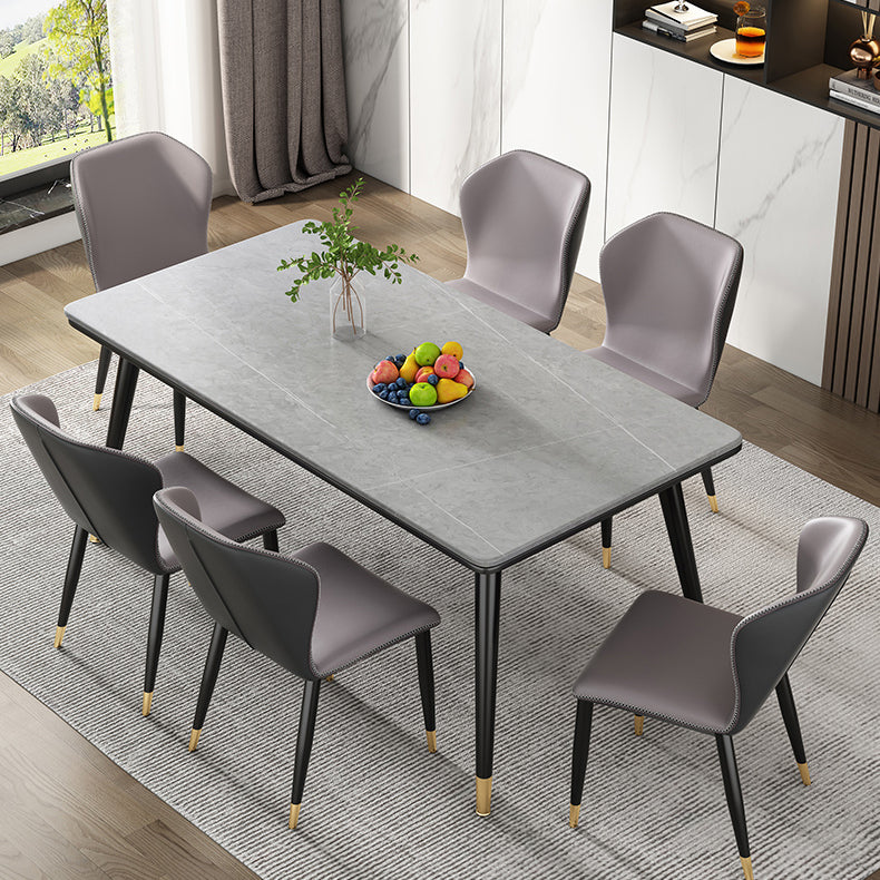 Rectangle Sintered Stone Dining Table Simplicity 4 Legs Table for Dining Room Clearhalo ' dining_table' 'Dining Tables & Seating' 'Dining Tables' 'furn' 'furn_dining_table' 'Furniture' 'furniture_dining_table' 'Kitchen & Dining Furniture' 'kitchen&dining_furn' 'kitchen' 'kitchen_dining_table' 3901551