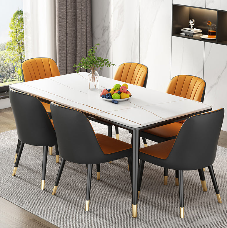 Rectangle Sintered Stone Dining Table Simplicity 4 Legs Table for Dining Room Clearhalo ' dining_table' 'Dining Tables & Seating' 'Dining Tables' 'furn' 'furn_dining_table' 'Furniture' 'furniture_dining_table' 'Kitchen & Dining Furniture' 'kitchen&dining_furn' 'kitchen' 'kitchen_dining_table' 3901553