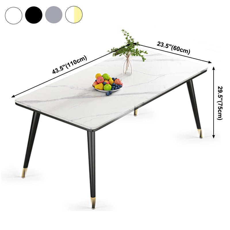 Rectangle Sintered Stone Dining Table Simplicity 4 Legs Table for Dining Room Clearhalo ' dining_table' 'Dining Tables & Seating' 'Dining Tables' 'furn' 'furn_dining_table' 'Furniture' 'furniture_dining_table' 'Kitchen & Dining Furniture' 'kitchen&dining_furn' 'kitchen' 'kitchen_dining_table' 3901554