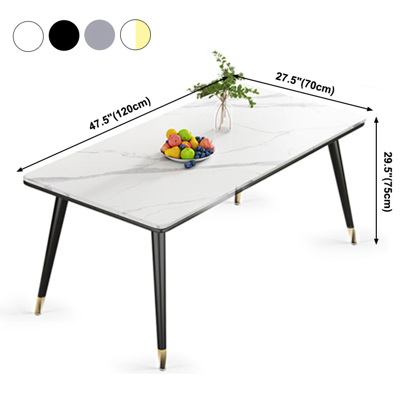 Rectangle Sintered Stone Dining Table Simplicity 4 Legs Table for Dining Room Clearhalo ' dining_table' 'Dining Tables & Seating' 'Dining Tables' 'furn' 'furn_dining_table' 'Furniture' 'furniture_dining_table' 'Kitchen & Dining Furniture' 'kitchen&dining_furn' 'kitchen' 'kitchen_dining_table' 3901555