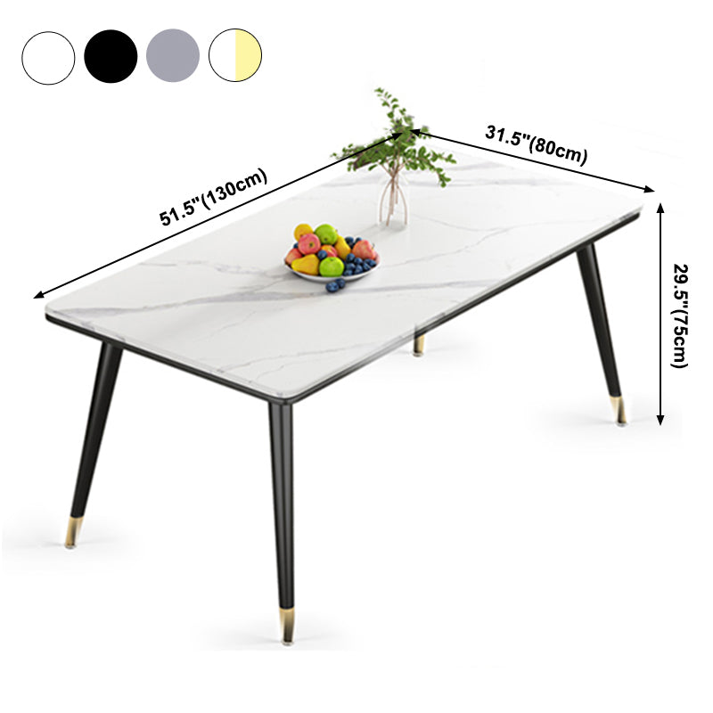 Rectangle Sintered Stone Dining Table Simplicity 4 Legs Table for Dining Room Clearhalo ' dining_table' 'Dining Tables & Seating' 'Dining Tables' 'furn' 'furn_dining_table' 'Furniture' 'furniture_dining_table' 'Kitchen & Dining Furniture' 'kitchen&dining_furn' 'kitchen' 'kitchen_dining_table' 3901556