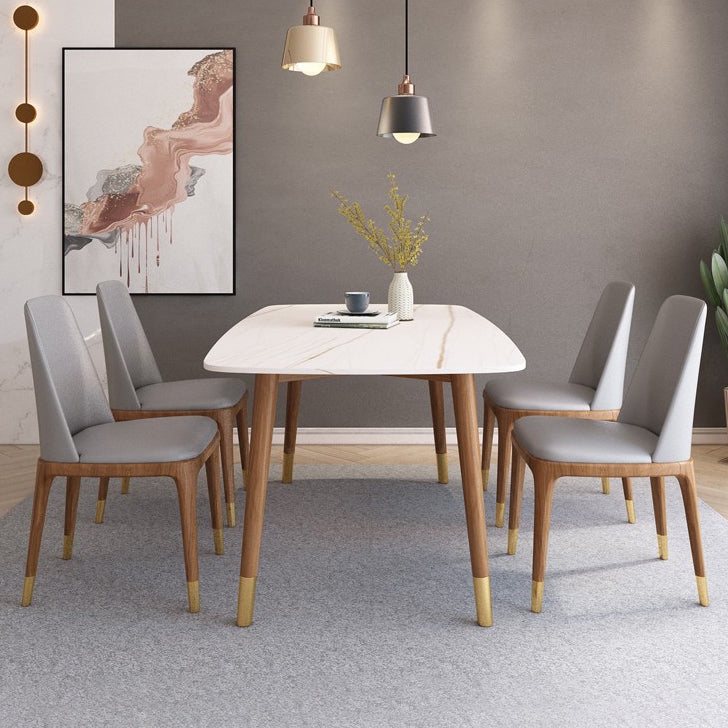 Simple White Rectangle Shape Dining Table Sintered Stone Standard Dining Table for Kitchen Clearhalo ' dining_table' 'Dining Tables & Seating' 'Dining Tables' 'furn' 'furn_dining_table' 'Furniture' 'furniture_dining_table' 'Kitchen & Dining Furniture' 'kitchen&dining_furn' 'kitchen' 'kitchen_dining_table' 3901592