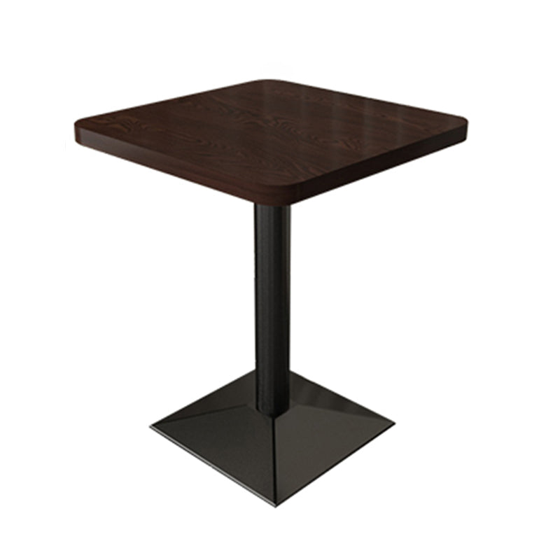 Industrial Wooden Dinner Room Kitchen Table Brown Table with Black Frame for Dining Room Pedestal 23.6"L x 23.6"W x 29.5"H Without Chairs Clearhalo ' dining_table' 'Dining Tables & Seating' 'Dining Tables' 'furn' 'furn_dining_table' 'Furniture' 'furniture_dining_table' 'Kitchen & Dining Furniture' 'kitchen&dining_furn' 'kitchen' 'kitchen_dining_table' 3901607