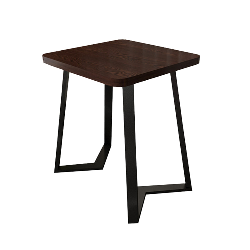 Industrial Wooden Dinner Room Kitchen Table Brown Table with Black Frame for Dining Room Sled 23.6"L x 23.6"W x 29.5"H Without Chairs Clearhalo ' dining_table' 'Dining Tables & Seating' 'Dining Tables' 'furn' 'furn_dining_table' 'Furniture' 'furniture_dining_table' 'Kitchen & Dining Furniture' 'kitchen&dining_furn' 'kitchen' 'kitchen_dining_table' 3901610