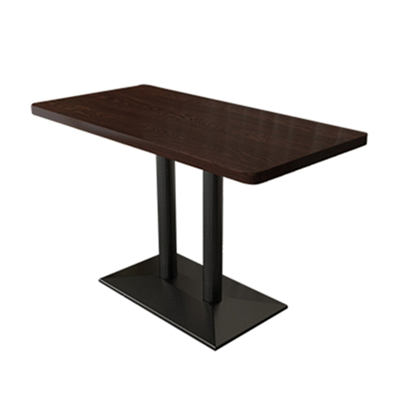 Industrial Wooden Dinner Room Kitchen Table Brown Table with Black Frame for Dining Room Pedestal 47.2"L x 23.6"W x 29.5"H Without Chairs Clearhalo ' dining_table' 'Dining Tables & Seating' 'Dining Tables' 'furn' 'furn_dining_table' 'Furniture' 'furniture_dining_table' 'Kitchen & Dining Furniture' 'kitchen&dining_furn' 'kitchen' 'kitchen_dining_table' 3901612