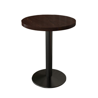 Industrial Wooden Dinner Room Kitchen Table Brown Table with Black Frame for Dining Room Tulip 23.6"L x 23.6"W x 29.5"H Without Chairs Clearhalo ' dining_table' 'Dining Tables & Seating' 'Dining Tables' 'furn' 'furn_dining_table' 'Furniture' 'furniture_dining_table' 'Kitchen & Dining Furniture' 'kitchen&dining_furn' 'kitchen' 'kitchen_dining_table' 3901614