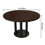 Industrial Wooden Dinner Room Kitchen Table Brown Table with Black Frame for Dining Room Clearhalo ' dining_table' 'Dining Tables & Seating' 'Dining Tables' 'furn' 'furn_dining_table' 'Furniture' 'furniture_dining_table' 'Kitchen & Dining Furniture' 'kitchen&dining_furn' 'kitchen' 'kitchen_dining_table' 3901622