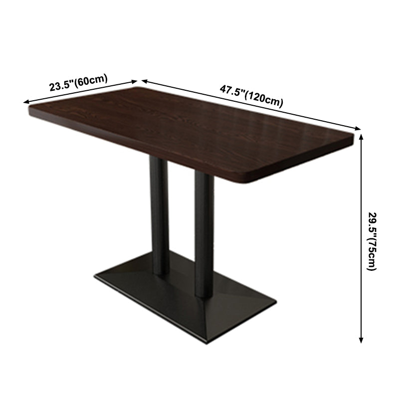 Industrial Wooden Dinner Room Kitchen Table Brown Table with Black Frame for Dining Room Clearhalo ' dining_table' 'Dining Tables & Seating' 'Dining Tables' 'furn' 'furn_dining_table' 'Furniture' 'furniture_dining_table' 'Kitchen & Dining Furniture' 'kitchen&dining_furn' 'kitchen' 'kitchen_dining_table' 3901625