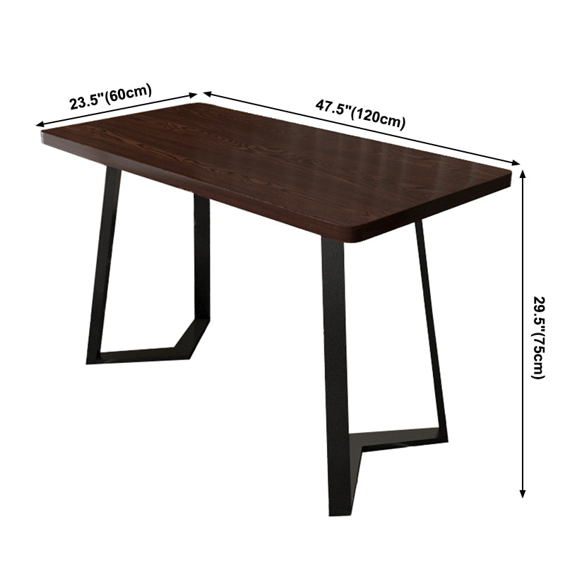 Industrial Wooden Dinner Room Kitchen Table Brown Table with Black Frame for Dining Room Clearhalo ' dining_table' 'Dining Tables & Seating' 'Dining Tables' 'furn' 'furn_dining_table' 'Furniture' 'furniture_dining_table' 'Kitchen & Dining Furniture' 'kitchen&dining_furn' 'kitchen' 'kitchen_dining_table' 3901626