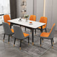 Extendable Sintered Stone Dining Table in White Modern Table with 4 Legs for Restaurant Clearhalo ' dining_table' 'Dining Tables & Seating' 'Dining Tables' 'furn' 'furn_dining_table' 'Furniture' 'furniture_dining_table' 'Kitchen & Dining Furniture' 'kitchen&dining_furn' 'kitchen' 'kitchen_dining_table' 3901630