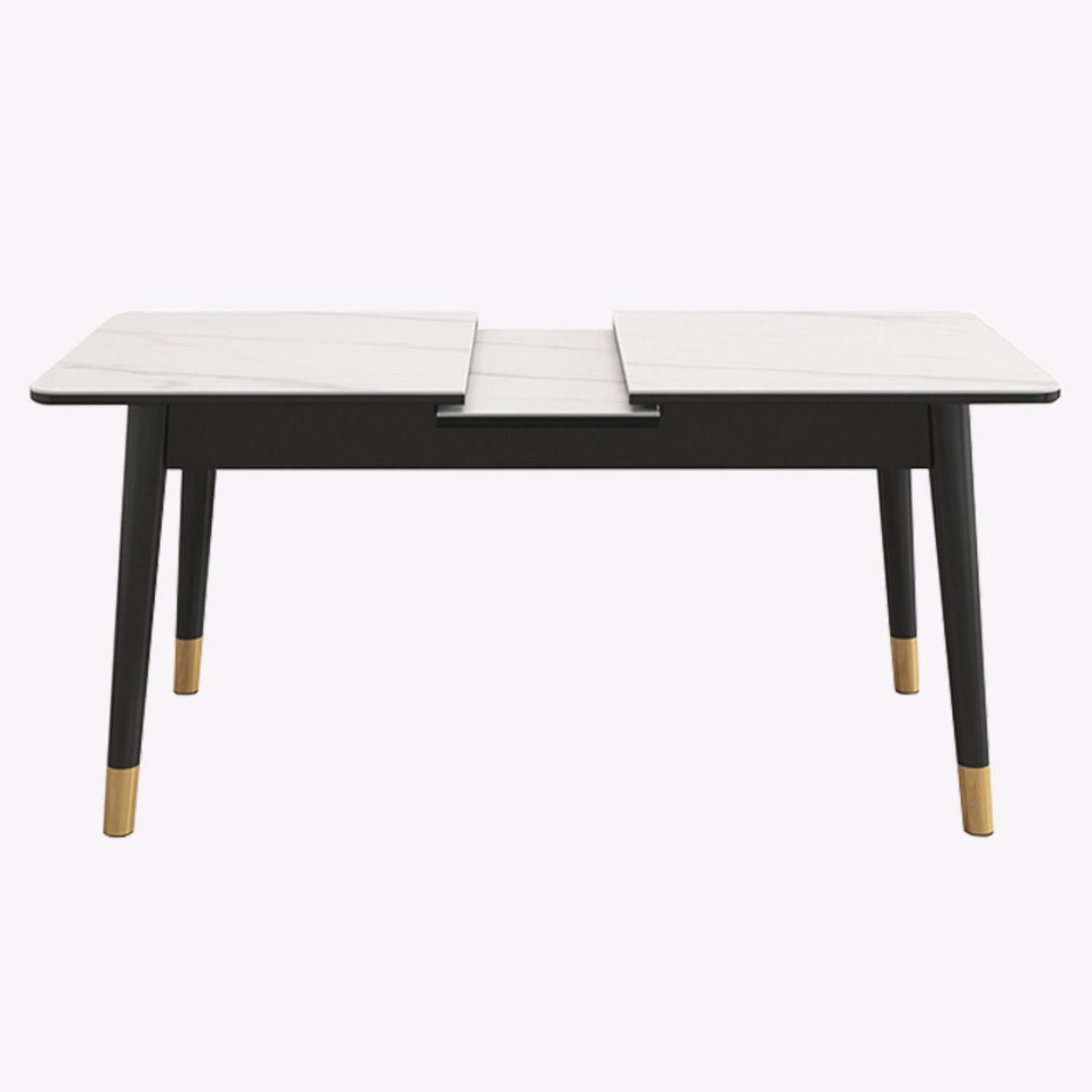 Extendable Sintered Stone Dining Table in White Modern Table with 4 Legs for Restaurant Clearhalo ' dining_table' 'Dining Tables & Seating' 'Dining Tables' 'furn' 'furn_dining_table' 'Furniture' 'furniture_dining_table' 'Kitchen & Dining Furniture' 'kitchen&dining_furn' 'kitchen' 'kitchen_dining_table' 3901635