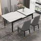 Extendable Sintered Stone Dining Table in White Modern Table with 4 Legs for Restaurant Clearhalo ' dining_table' 'Dining Tables & Seating' 'Dining Tables' 'furn' 'furn_dining_table' 'Furniture' 'furniture_dining_table' 'Kitchen & Dining Furniture' 'kitchen&dining_furn' 'kitchen' 'kitchen_dining_table' 3901636
