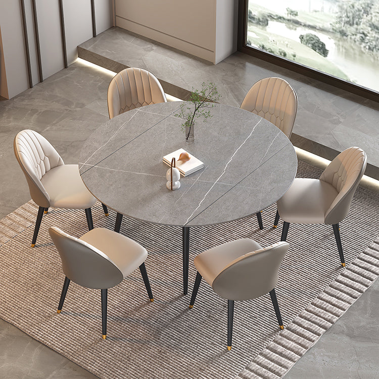 Sintered Stone Top Round Table for Restaurant Modern Dining Table with 4 Legs Clearhalo ' dining_table' 'Dining Tables & Seating' 'Dining Tables' 'furn' 'furn_dining_table' 'Furniture' 'furniture_dining_table' 'Kitchen & Dining Furniture' 'kitchen&dining_furn' 'kitchen' 'kitchen_dining_table' 3901659