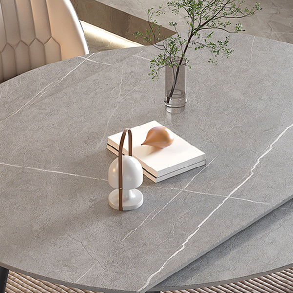 Sintered Stone Top Round Table for Restaurant Modern Dining Table with 4 Legs Clearhalo ' dining_table' 'Dining Tables & Seating' 'Dining Tables' 'furn' 'furn_dining_table' 'Furniture' 'furniture_dining_table' 'Kitchen & Dining Furniture' 'kitchen&dining_furn' 'kitchen' 'kitchen_dining_table' 3901662