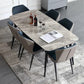 Metal Contemporary Rectangular Dining Table Grey Sintered Stone Table with Metal Legs Clearhalo ' dining_table' 'Dining Tables & Seating' 'Dining Tables' 'furn' 'furn_dining_table' 'Furniture' 'furniture_dining_table' 'Kitchen & Dining Furniture' 'kitchen&dining_furn' 'kitchen' 'kitchen_dining_table' 3901668
