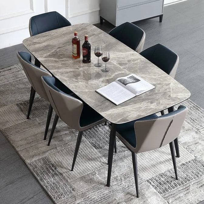 Metal Contemporary Rectangular Dining Table Grey Sintered Stone Table with Metal Legs Clearhalo ' dining_table' 'Dining Tables & Seating' 'Dining Tables' 'furn' 'furn_dining_table' 'Furniture' 'furniture_dining_table' 'Kitchen & Dining Furniture' 'kitchen&dining_furn' 'kitchen' 'kitchen_dining_table' 3901668
